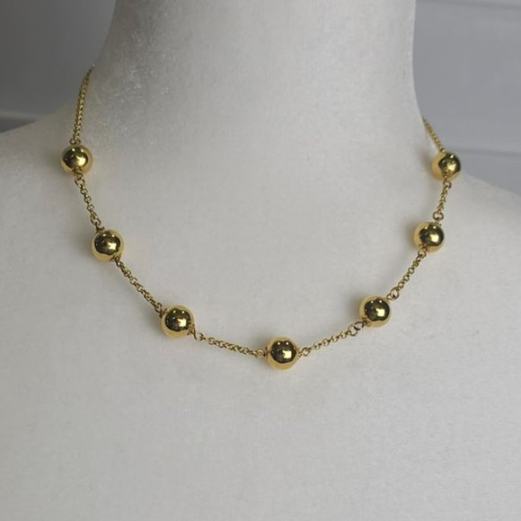 ✨ BRONZO ITALIA® Polished Bead Station Necklace – Made in Italy ✨ - Picture 4 of 8